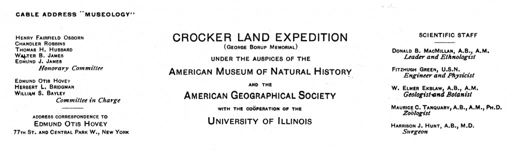 Crocker Land Expedition letterhead